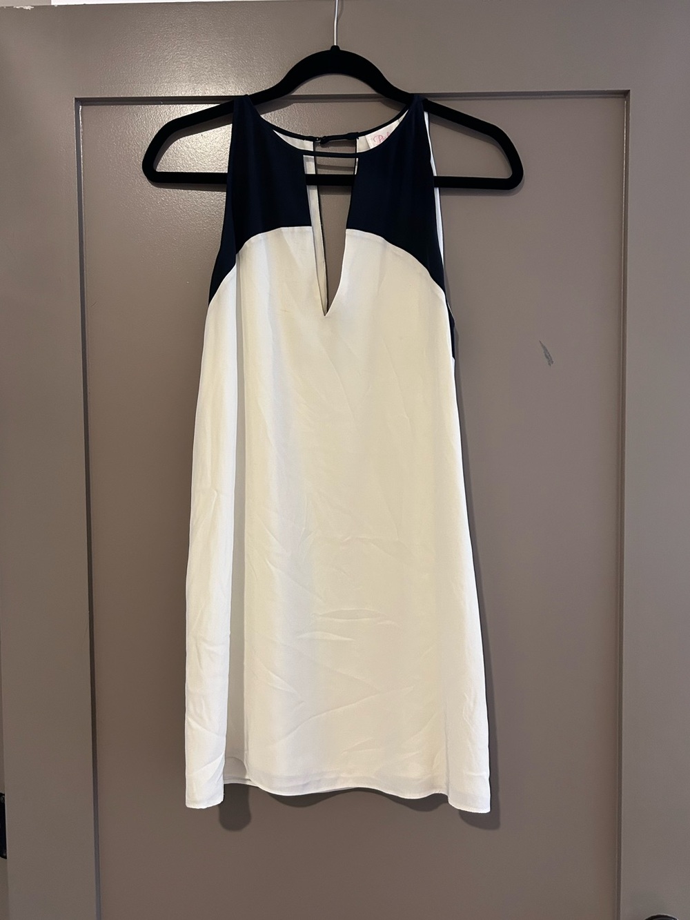 Parker 100% silk black and white mini dress